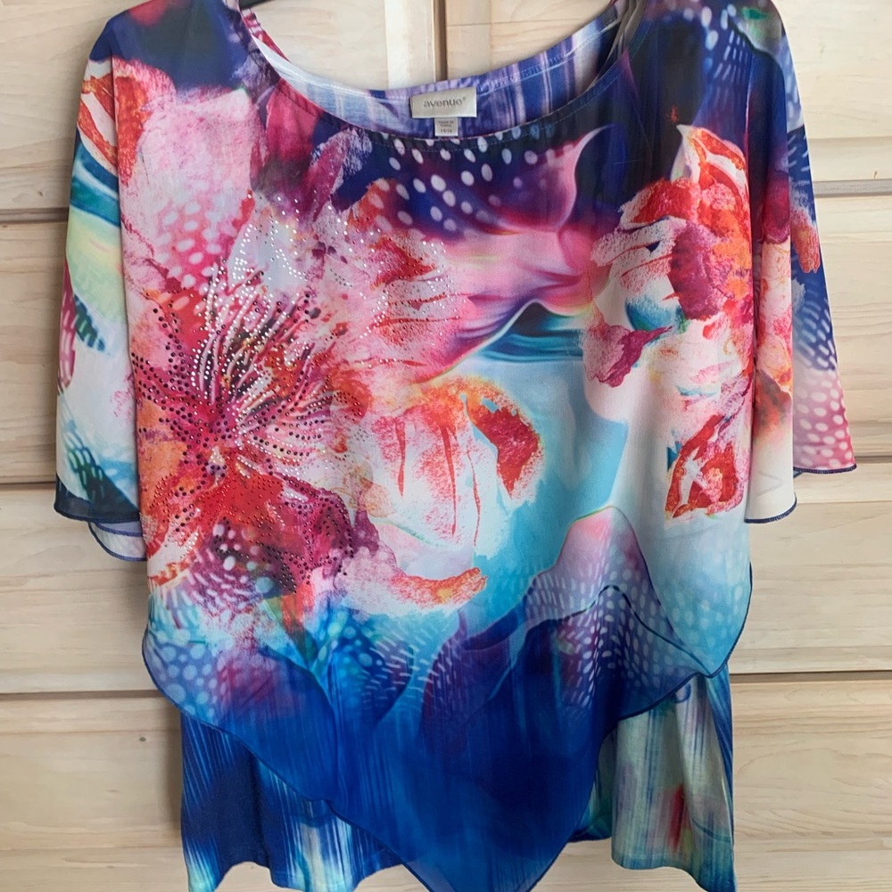 Avenue Multicolor Floral Blouse